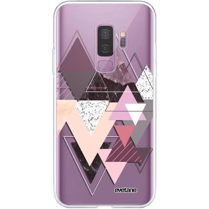 Coque pour Samsung Galaxy S9 Plus 360 intégrale transparente Triangles Design Tendance Evetane.