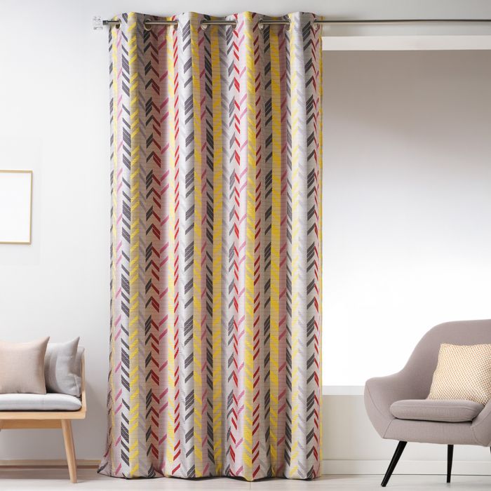 Rideau en jacquard à rayures verticales Multicolore 140 x 260 cm