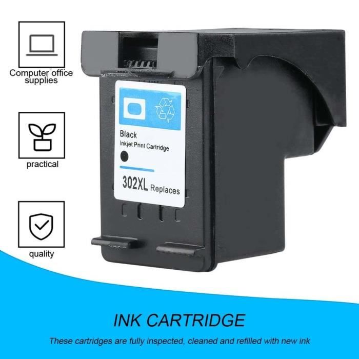 Nouvelle cartouche d'encre NOIR non OEM pour HP-302 DESKJET 2130 1110 1115 2134 2135 3630 Envy 4520 4522 4523 4524