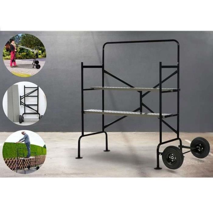 Échafaudage hauteur plateaux 80cm + roues