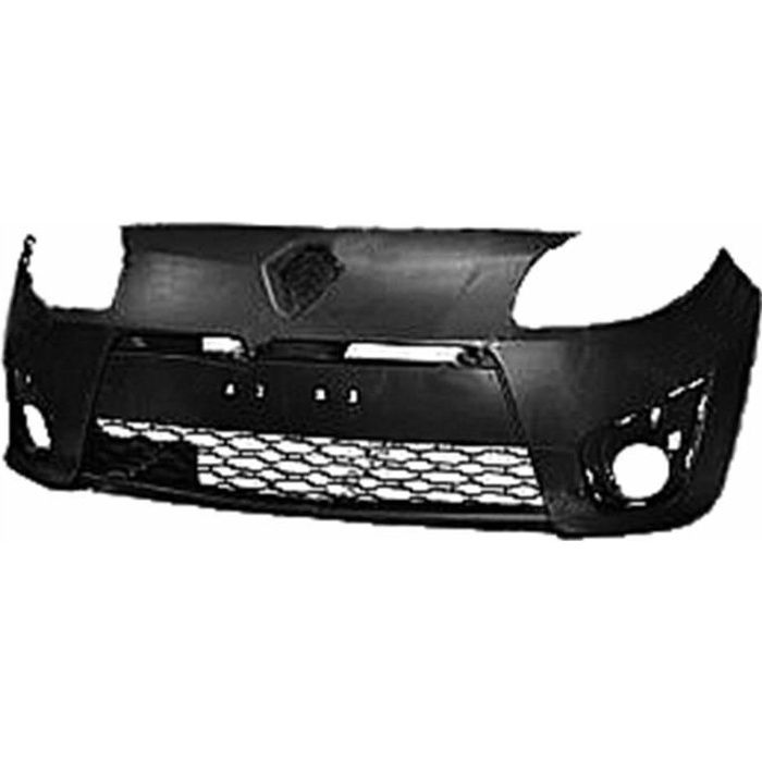 Pare chocs avant RENAULT TWINGO II phase 1, 2007-2011, noir, trous feux antibrouillard, Neuf.