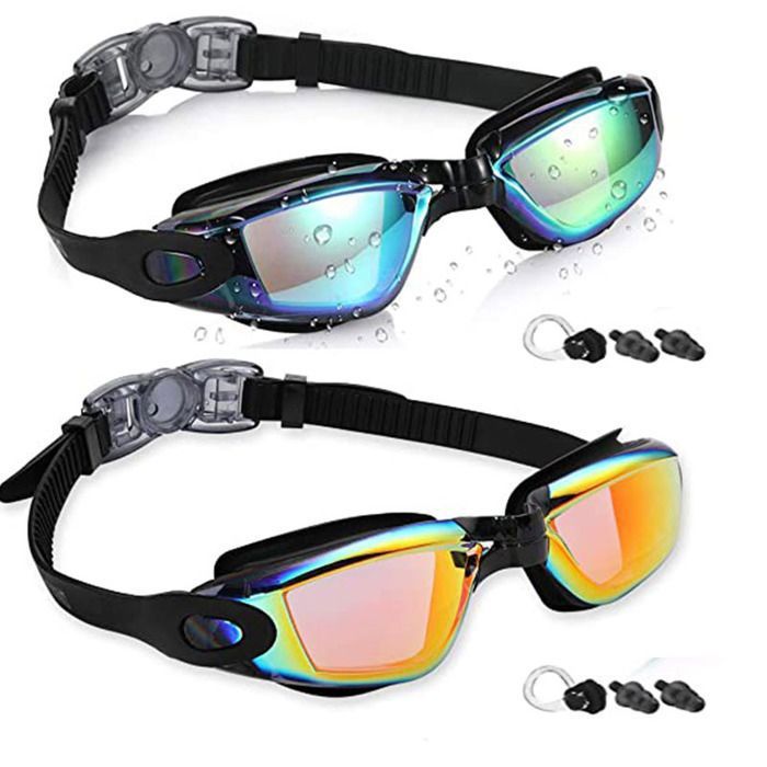 Unisex Lunette de Natation Piscine ANti-UV Brume Waterproof Réglable Lunette Goggle