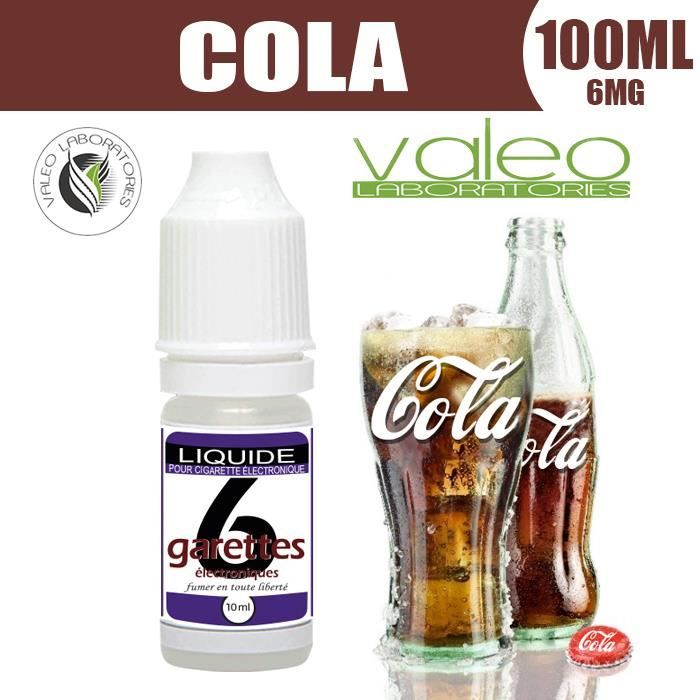 E LIQUIDE 100ML – COLA 6mg DE NICOTINE - 6GARETTES