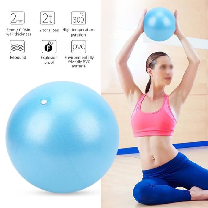 Petit ballon d'exercice Balle d'exercice de yoga robuste de 25 cm Balles de fitness pour grossesse Pilates antidéflagrantes(Bleu )