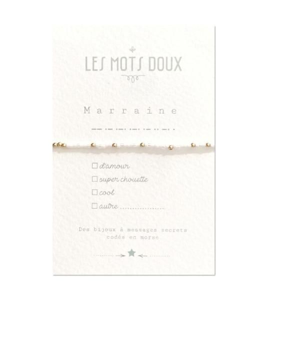 Bracelet - LES MOTS DOUX - Code Morse - Réglable - Perles Miyuki - Résistant à leau