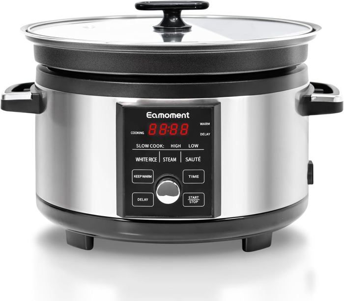 Slow Cooker Eamoment 3.5 Litri | 200W Con 3 Livelli Di Cottura | Coperchio In Vetro E Lavabile In Lavastoviglie - Foto 12