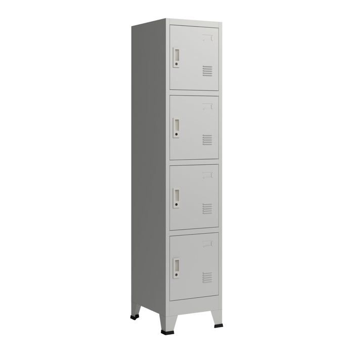 Casier de bureau armoire meuble de rangement pour bureau atelier chambre acier métallique avec 4