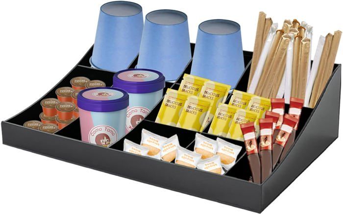 GAESHOW Organisateur à Café 9 Compartiments - Distributeur Sucre Thé Café, Support Pratique Pour Cuisine Et Bureau