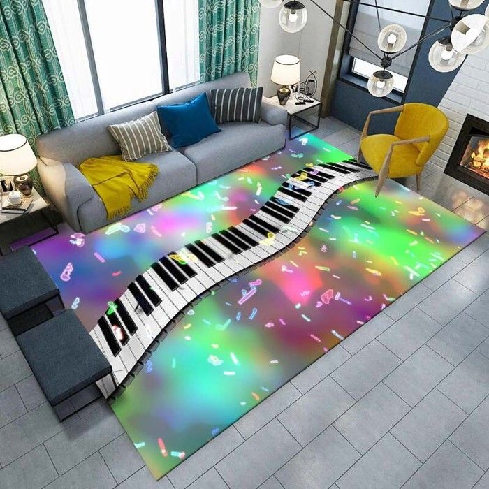 Tapis Musical 2 En 1 Enfant - Piano 13 Touches + Tambour - 6 Sons - Pour 1-5 Ans - Cadeau Anniversaire Noël