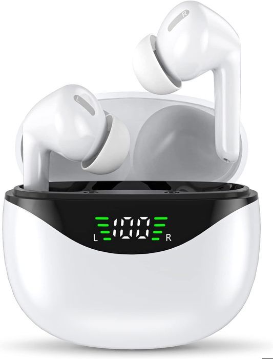Tukio Ecouteurs Bluetooth sans Fil, Ecouteurs Bluetooth 5.3 avec 4 ENC Réduction Antibruit Mic Casque, 40H Ecouteurs sans Fil, IP7 Étanche, Oreillette avec HiFi Stéréo Basses, Écran LED, Noir