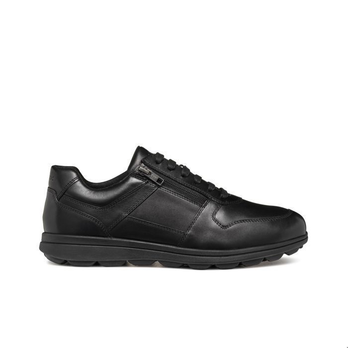 Geox Geox Spherica EC12 A : baskets cuir respirantes noir - semelle mémoire & caoutchouc