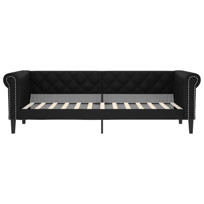 Lit banquette 2 places - Canapé/Lit de jour - multifonctionnel - noir 80x200 cm similicuir CAL4482596