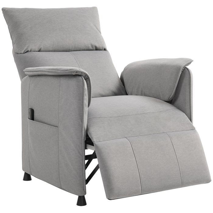 Fauteuil relax électrique - HOMCOM - fonction mémoire repose-pieds rétractable télécommande - gris