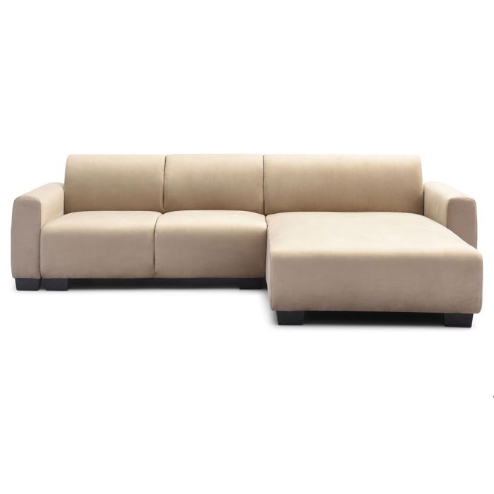 MENZZO Canapé dangle moderne 287cm Wallis Velours Taupe -L287 x P161 x H71 cm MENZZO Canapé dangle moderne 287cm Wallis Velours Taupe -L287 x P161 x H71 cm