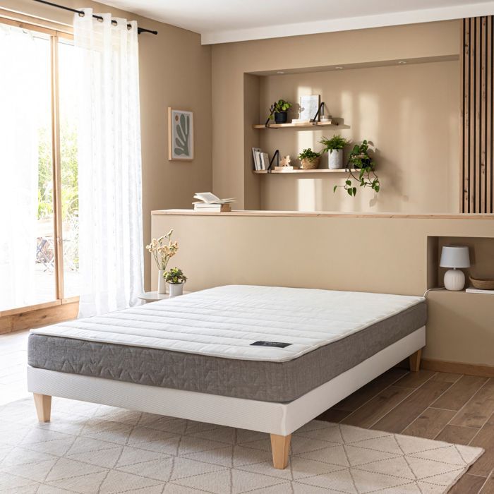 Matelas ressorts ensachés 18 cm - Poésie - 140x200 - Blanc - Garantie 5 ans - Terre de Nuit Matelas ressorts ensachés 18 cm - Poésie - 140x200 - Blanc - Garantie 5 ans - Terre de Nuit