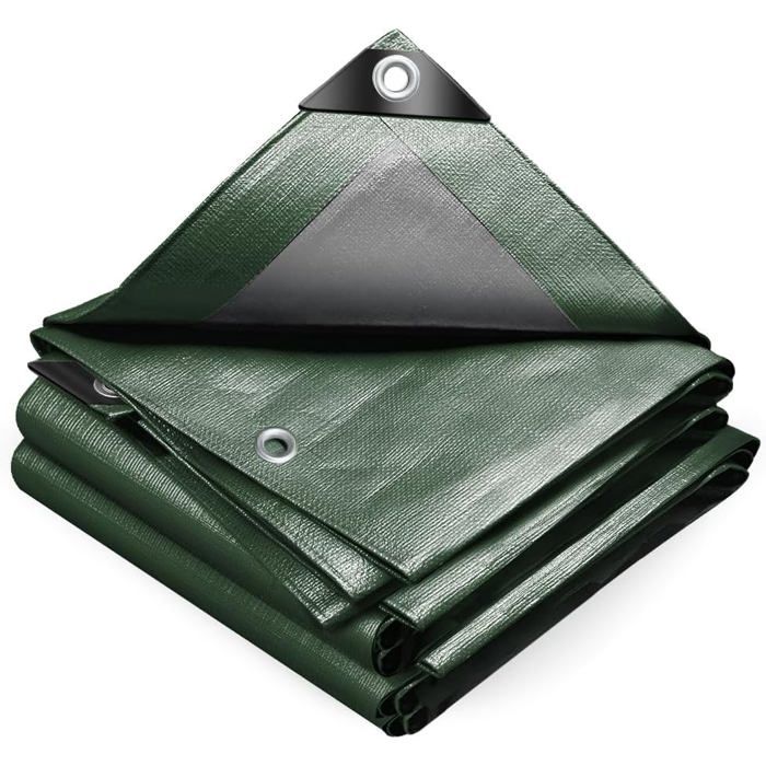 Bâche de protection imperméable ultra résistante 140 g/m² Vert 3 x 5 m Bâche de protection imperméable ultra résistante 140 g/m² Vert 3 x 5 m