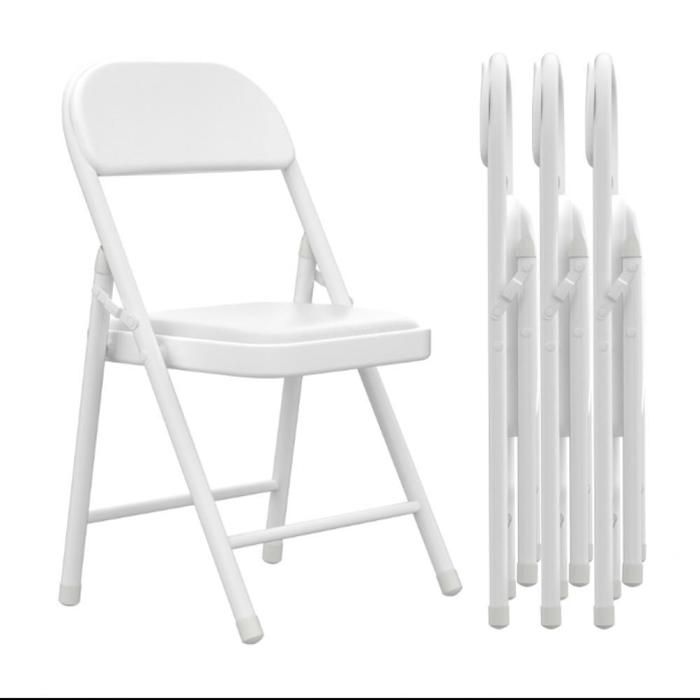 KAIHAOWIN Lot De 4 Chaises Pliantes En Plastique, Chaise Pliante Pour Balcon Pour L'intérieur Et L'extérieur, Chaise Pliante En Plastique Pour Salle à Manger, Salon, Jardin, Balcon, Noir