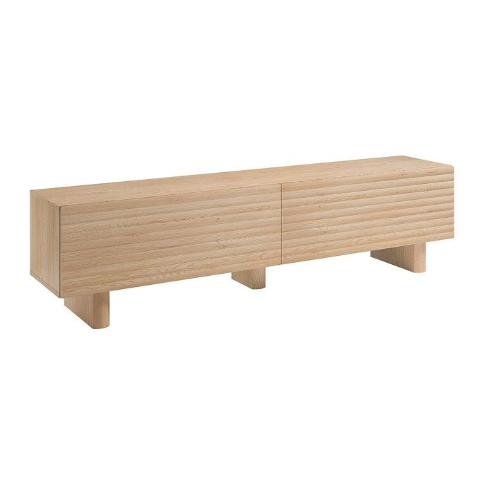 Meuble TV avec 2 portes en MDF - 180 cm - Naturel - LUDIMA Meuble TV avec 2 portes en MDF - 180 cm - Naturel - LUDIMA