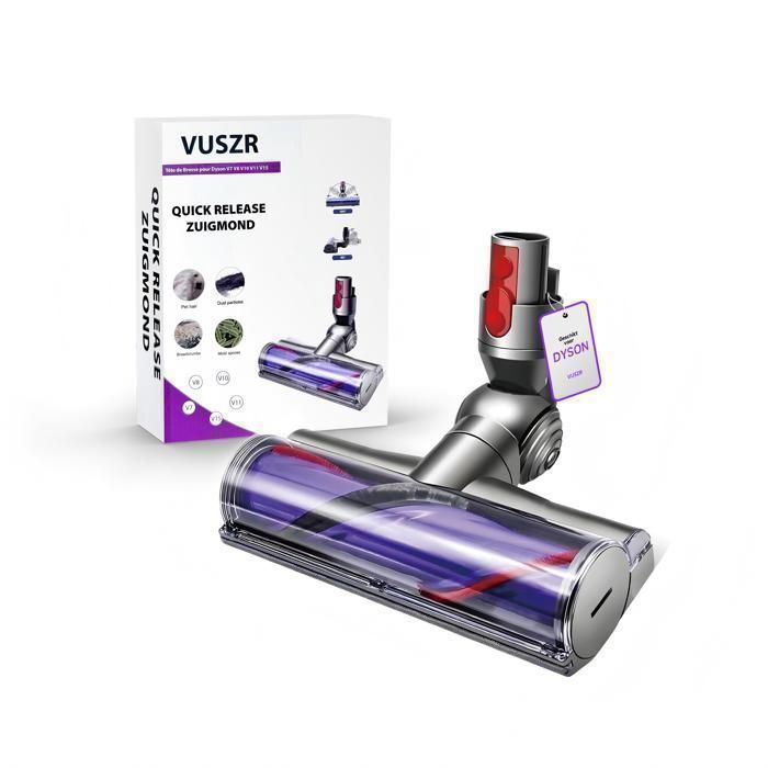VUSZR Tête de Brosse Électrique Compatible Dyson V7 V8 V10 V11 V15 SV10 SV11 - Brosse Sol Dur