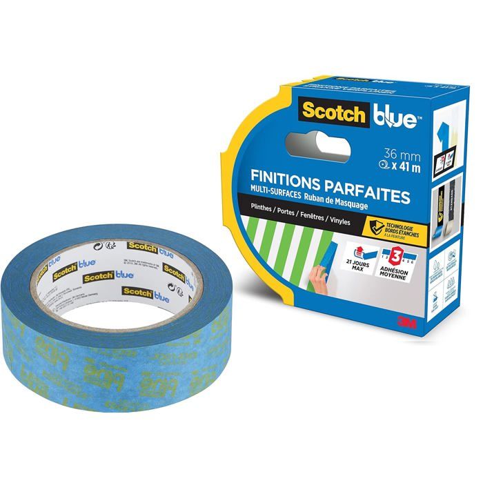 ScotchBlue Afplakband voor schilderen, perfecte afwerking, 24 mm x 41 m, Scotch premium plakband voor scherpe kleurranden, binnen en buiten, PEFC gecontroleerde bronnen