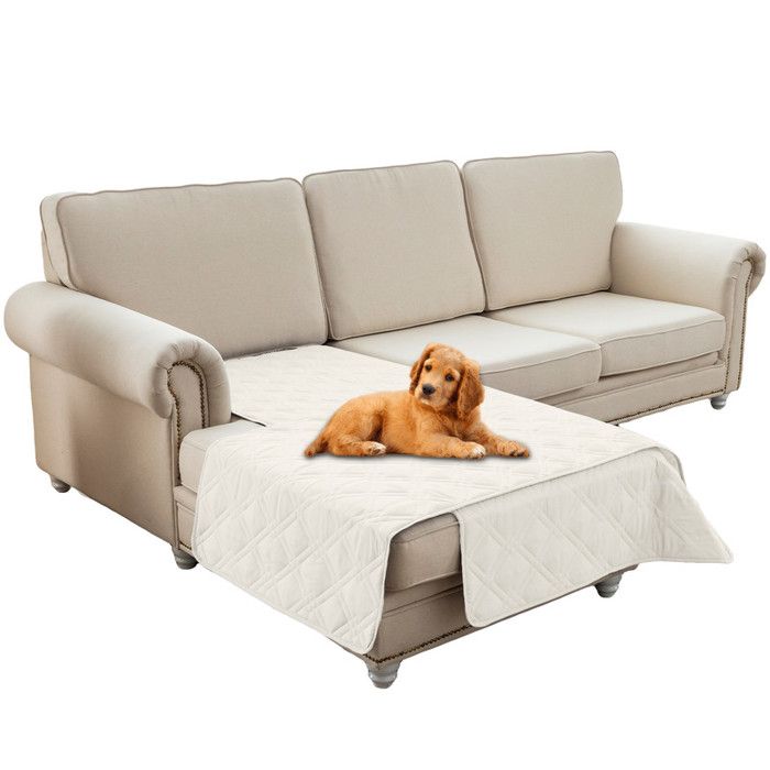 QELUS Housse de Canape 100% Impermeable Antidérapante Protection de Canapé Couvre lit pour Chiens et Chats - Ivoire 208*208cm QELUS Housse de Canape 100% Impermeable Antidérapante Protection de Canapé Couvre lit pour Chiens et Chats - Ivoire 208*208cm