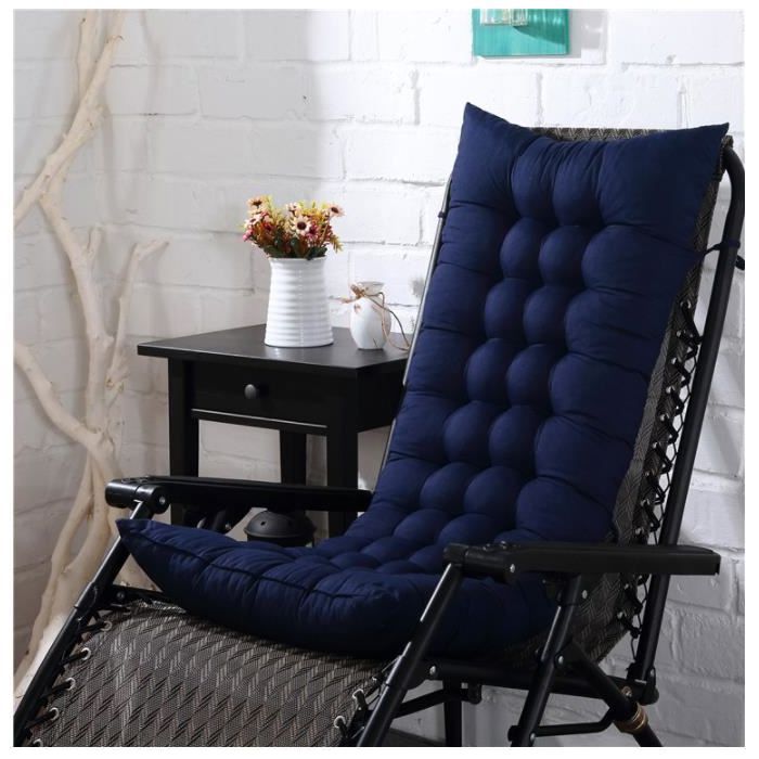 Coussin de Chaise Coussin Matelas pour Chaise Fauteuil Transat de Jardin Terrasse -Bleu Foncé-keeper