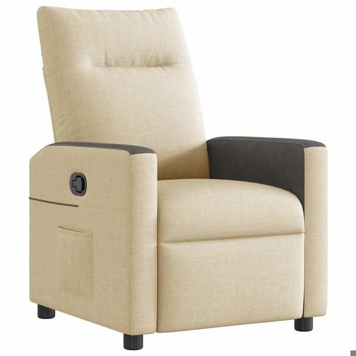 Promotion de Noël Fauteuil inclinable - SARAZY - Chaise Pour salon - Crème Tissu LL4172