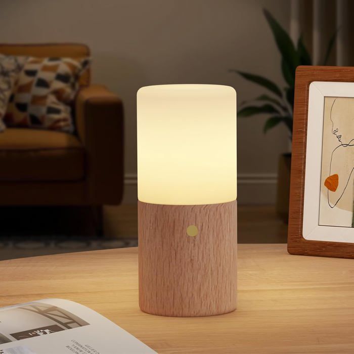 Lampe de Chevet Tactile MALUX Intensité Variable Mode Chaud & RGB USB Rechargeable
