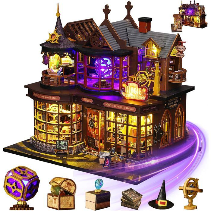 Mingfuxin Maison De Poupée Miniature 3D Confortable En Bois Avec Lu Maison Creative Faite A La Main 2 Niveaux De Co Amz B0