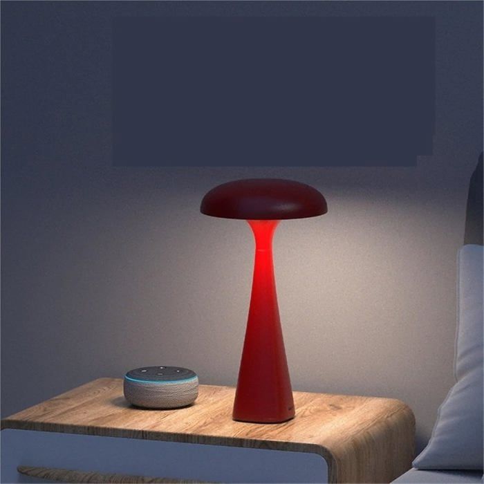 Cette lampe de table originale en forme de champignon méduse rouge peut servir déclairage de bar ou de restaurant ou