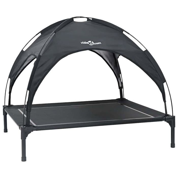 Lit Surélevé Pour Chien VidaXL 127 x 81 x 108 cm – Acier, Toit Amovible - vue 4