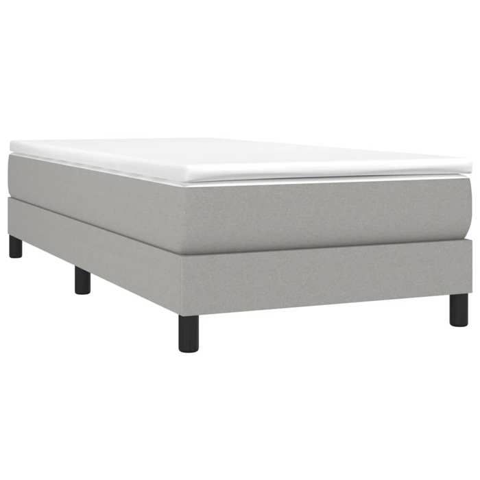 (En Promotion)Lit 1 PERSONNE 90x200cmCadre de lit Contemporain gris clair 90x200cm tissu L548325