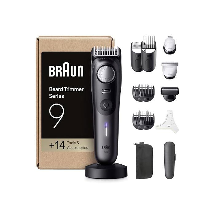 Braun Tondeuse A Barbe Electrique Pour Hommes Series 9 BT9565 Etanche Coffret De Rasage Avec +14 Outils De Barbier Lame Pro Blade 52 Longueurs Pour Raser Le Visage Kit Avec Accessoires