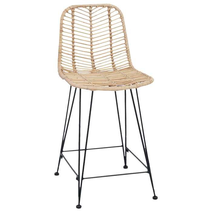 Confortable Chaise de bar (2 pcs) Applications larges 110 kg par siège Naturel 44 5x54 5x97 5 cm__20979