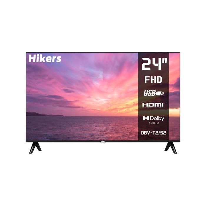 TV LED Hikers HD 24 (60cm) Non Smart HDMI USB Support DVB S2 T2 C Dolby Audio HDR Noir