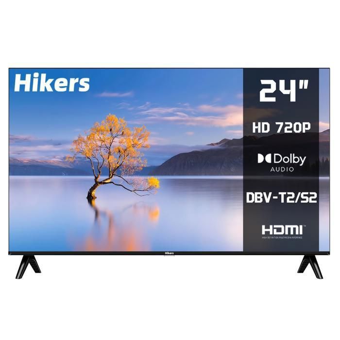 TV LED Hikers HD 24 (60cm)- Non Smart-HDMI - USB - Support DVB-S2/T2/C - Dolby Audio - HDR - Noir