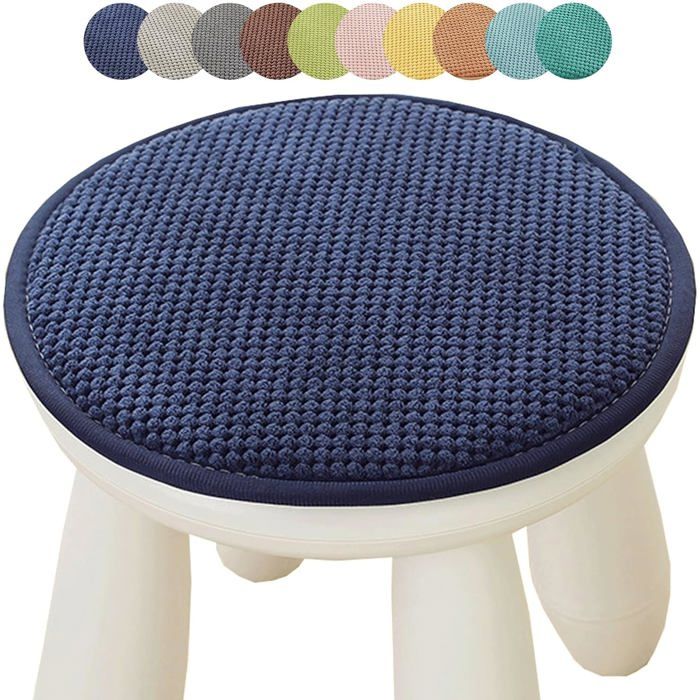 Coussin de Chaise Rond Antidérapant 45 cm Galette de Siège Rembourrée avec Liens pour Tabouret et Salle à Manger