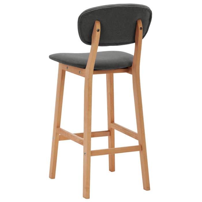 Chaises de bar 2 pcs Gris foncé Tissu_2 ans garantie_29891
