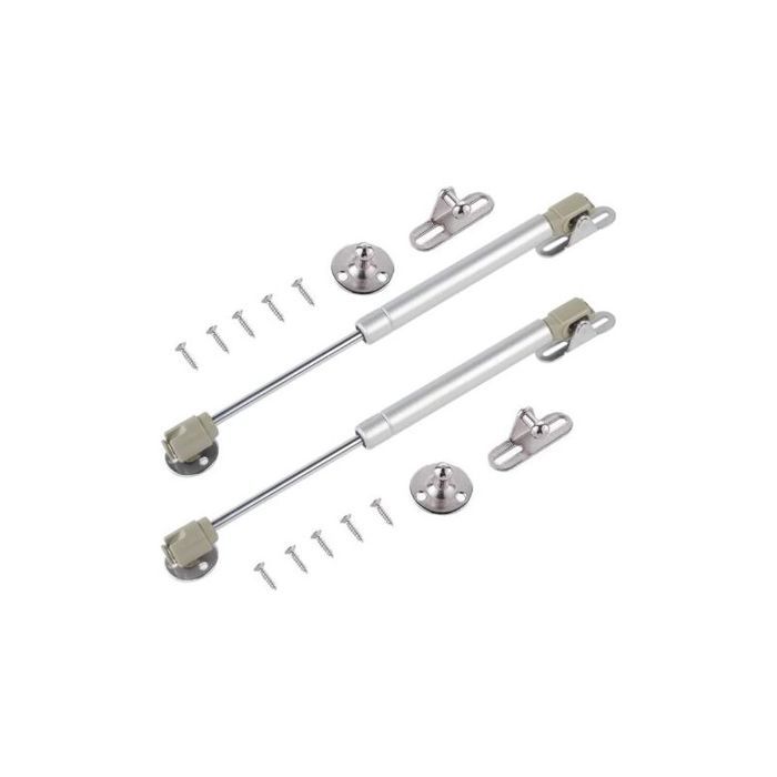 Vérin à Gaz Meuble - KeJi® - 2 Pièces 40N-Argent - Acier Inox 270mm pour Porte Cuisine Coffre