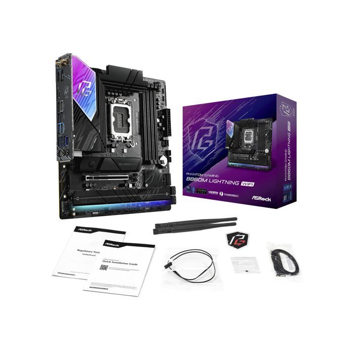 Asrock B860M Lightning WiFi Intel B860 LGA 1851 Socket V1 micro ATX - vue 3
