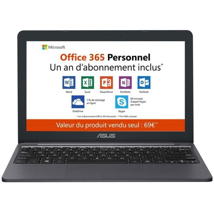 Vente PC Portable ASUS E203MA-FD017TS - Intel Celeron N4000 4 Go eMMC 64 Go 11.6" LED HD Wi-Fi AC/Bluetooth Webcam Windows 10 Famille en mode S pas cher Vente PC Portable ASUS E203MA-FD017TS - Intel Celeron N4000 4 Go eMMC 64 Go 11.6" LED HD Wi-Fi AC/Bluetooth Webcam Windows 10 Famille en mode S pas cher