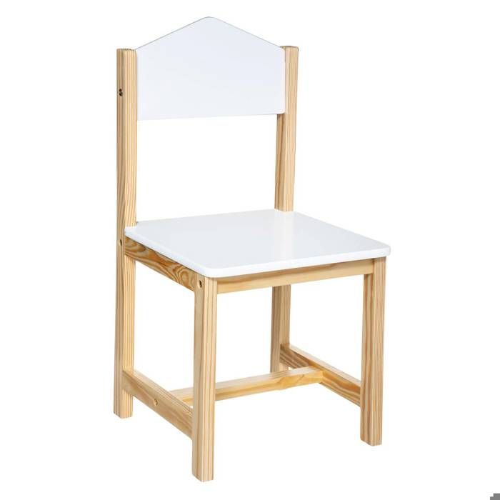 Chaise enfant Maison bois blanc - Atmosphera createur dinterieur - Blanc Chaise enfant Maison bois blanc - Atmosphera createur dinterieur - Blanc