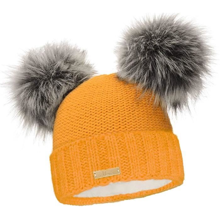Rrichmaan Bonnet Femme | Chapeaux de Noël | Bonnets de Ski Poignets  tricotés à 2 Couches, Image d'animal, Pompons Mignons pour l'hiver et  l'automne