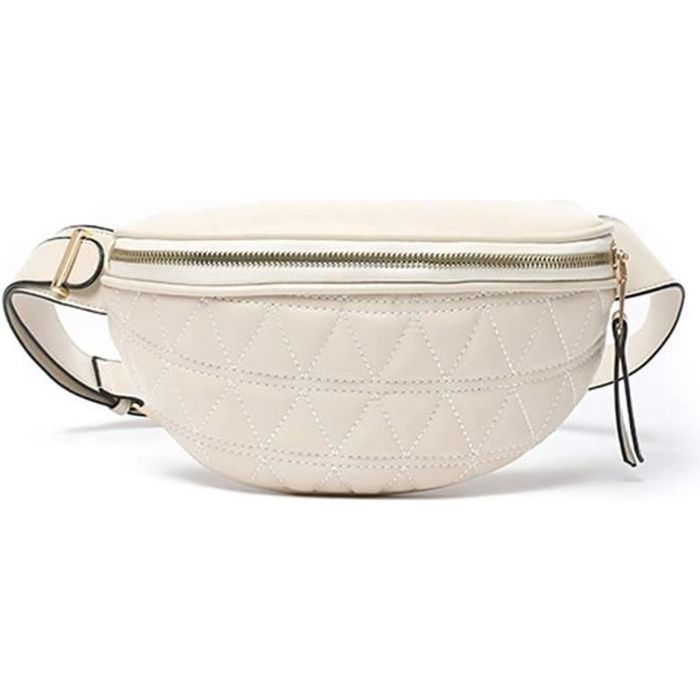 Sac Banane En Cuir Véritable - Taille Moyenne 32x17 Cm - Pour Festival, Voyage, Quotidien - Homme Femme Unisexe, Taupe
