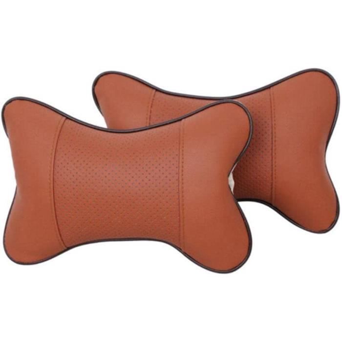 Coussins Appui-tête Tesla Model 3/Y En Cuir Nappa - Lot De 2, Réglables En Hauteur - Confort Ergonomique Pour Longs Trajets