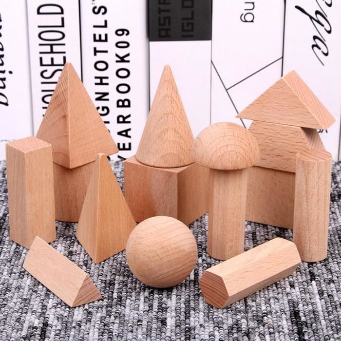 Jeu sac mystère formes en bois montessori. Sens du toucher découverte