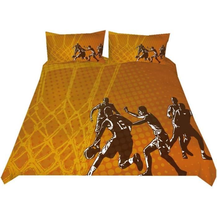 Parure De Lit NBA 2 Pièces - Housse De Couette 140x200 Cm + Taie D'Oreiller, Pour Fans De Basketball