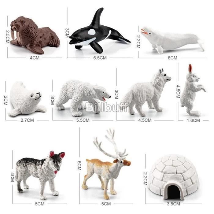 Figures arctiques-B - Figurines d'animaux sauvages pour enfants