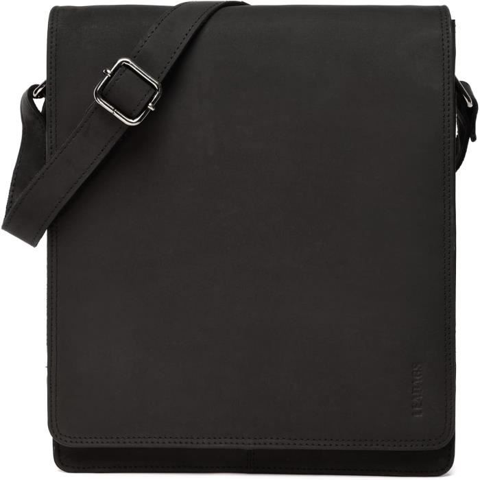 Sac Messager En Cuir De Chèvre Véritable (Marron) - Pour Ordinateur Portable 15 Pouces - Artisanal Inde