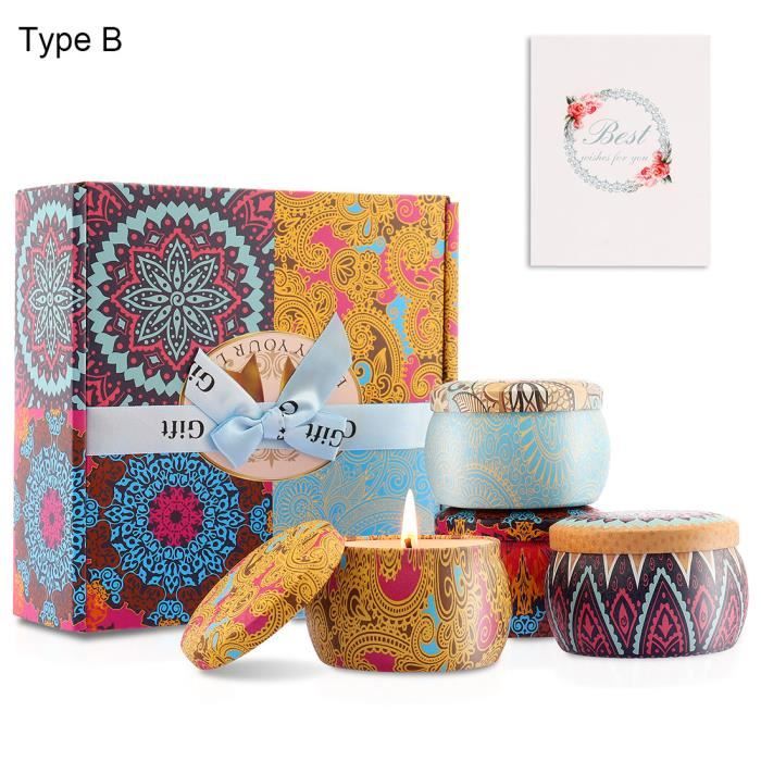 Lot De 6 Bougies Parfumées De Noël En Cire De Soja - Parfums Bergamote, Vanille, Romarin... - Cadeau Femme, Maman